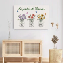 Toile Le Jardin De Maman Personnalisée 7 Toile Le Jardin De Maman Personnalisée -Cadeau Plus 0869CFR3 Cadeau Personnalise Toile Jardin Maman Mamie