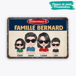 Plaque Bienvenue à Famille Smith Personnalisée -Cadeau Plus 0896EFR2 Cadeau Personnalise Plaque Bienvenue Famille