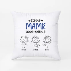 Coussin Cette Maman Mamie Appartient à Dessin Au Crayon Personnalisé