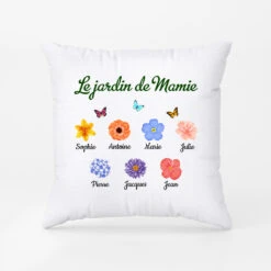 Le Jardin De Papillons De Mamie - Coussin Personnalisé Pour Mamie