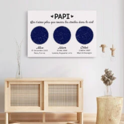 Toile On T'Aime Plus Que Toutes Les Étoiles Dans Le Ciel Personnalisée -Cadeau Plus 0982CFR3 Cadeau Personnalise Toile Aime Etoiles Papa Papi