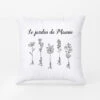 Coussin Le Jardin De Mamie Dessin Au Crayon Personnalisé -Cadeau Plus 0985PFR1 Cadeau Personnalise Coussin Jardin Maman Mamie 1