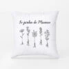 Coussin Le Jardin De Maman Dessin Au Crayon Personnalisé -Cadeau Plus 0985PFR2 Cadeau Personnalise Coussin Jardin Maman Mamie