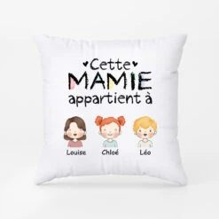 Coussin Cette Mamie/Maman Appartient à Prénoms D'enfants Personnalisé