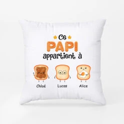 Coussin Ce Papy/Papa Appartient à Tranche De Pain Personnalisé