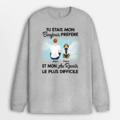 Manches Longues Mon Bonjour Préféré Et Mon Au Revoir Le Plus Difficile Papa Chien Personnalisé