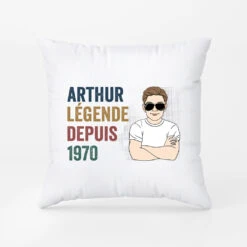 Coussin Homme Cool Légende Depuis Personnalisé -Cadeau Plus 1040PFR2 Cadeau Personnalise Coussin legende Papa Papi