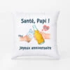 Coussin Papa Joyeux Anniversaire Personnalisé -Cadeau Plus 1047PFR2 Cadeau Personnalise Coussin Sante Anniversaire Papa Papi