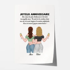 Poster Joyeux Anniversaire À Sœur Personnalisé