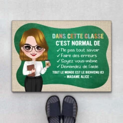 Dans Cette Classe C'est Normal - Paillasson Personnalisé - Tapis Merci Maitresse