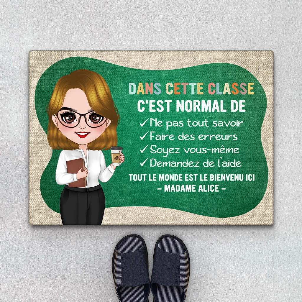 Dans Cette Classe C'est Normal - Paillasson Personnalisé - Tapis Merci Maitresse 3 Dans Cette Classe C'est Normal - Paillasson Personnalisé - Tapis Merci Maitresse