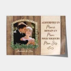 Poster Aujourd'hui Un Marié Demain Un Mari Pour Toujours Mon Fils Personnalisé
