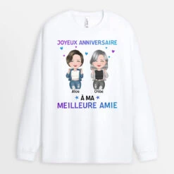 Manches Longues Joyeux Anniversaire À Meilleure Amie Personnalisé