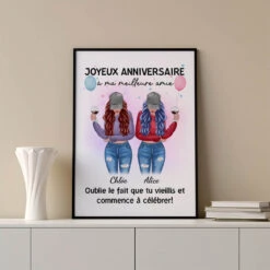 Poster Joyeux Anniversaire À Meilleure Amie Personnalisé -Cadeau Plus 1127SFR3 Cadeau Personnalise Poster Joyeux Anniversaire Meilleure Amie Anniversaire