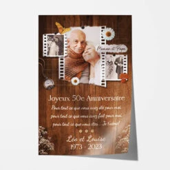 Poster Maman & Papa, Joyeux Anniversaire De Mariage Personnalisé