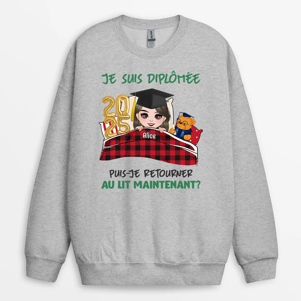 Sweatshirt Puis-Je Retourner Au Lit Personnalisé 4 Sweatshirt Puis-Je Retourner Au Lit Personnalisé – Image 2