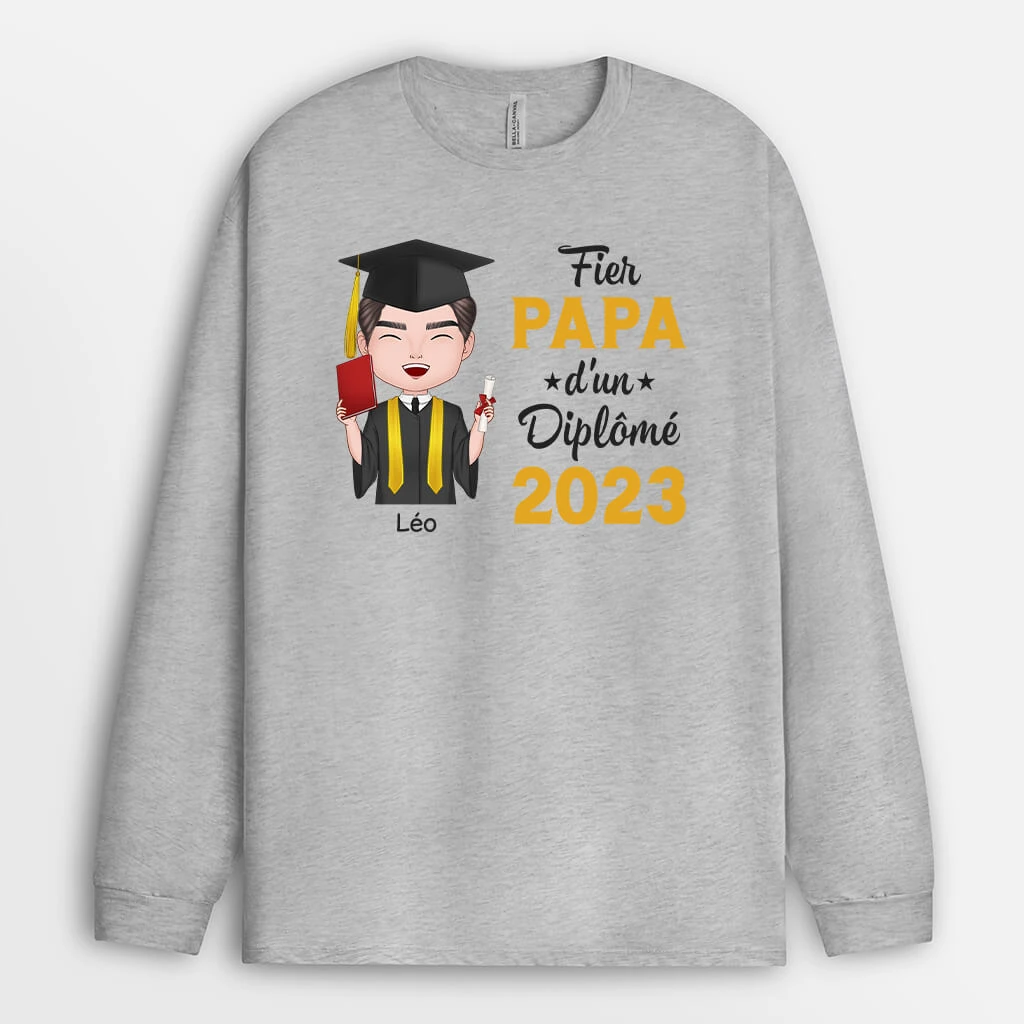 Manches Longues Fière Maman Fier Papa D'un Diplômé Personnalisé 4 Manches Longues Fière Maman Fier Papa D'un Diplômé Personnalisé – Image 2