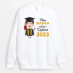 Sweatshirt Fière Maman Fier Papa D'un Diplômé Personnalisé