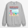 Sweatshirt Mamansaurus Mamiesaurus La Plage Personnalisé -Cadeau Plus 1139WFR2 Cadeau Personnalise Sweat shirt Plage Saurus Maman Mamie