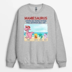 Sweatshirt Mamansaurus Mamiesaurus La Plage Personnalisé