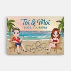 Toile Toi Et Moi Pour Toujours Été Couple Sur La Plage Personnalisée