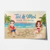 Poster Toi Et Moi Pour Toujours Été Couple Sur La Plage Personnalisé -Cadeau Plus 1143SFR1 Cadeau Personnalise Poster Toi Moi Toujours Ete Couple