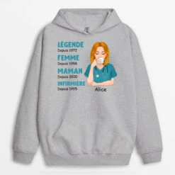 Sweat à Capuche Épouse Maman Mamie Infirmière Géniale Personnalisé -Cadeau Plus 1145HFR2 Cadeau Personnalise Sweat a Capuche Epouse Maman Mamie Infirmiere Geniale