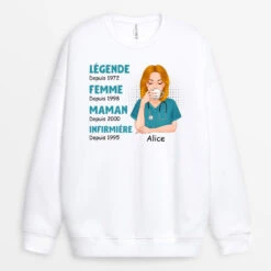 Sweatshirt Épouse Maman Mamie Infirmière Géniale Personnalisé