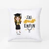 Coussin J'ai Enfin Fini Personnalisé -Cadeau Plus 1155PFR1 Cadeau Personnalise Coussin Fini Enfin Diplomes