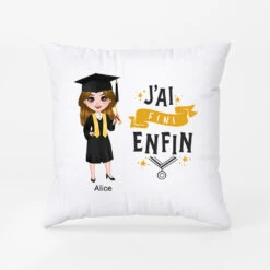 Coussin J'ai Enfin Fini Personnalisé