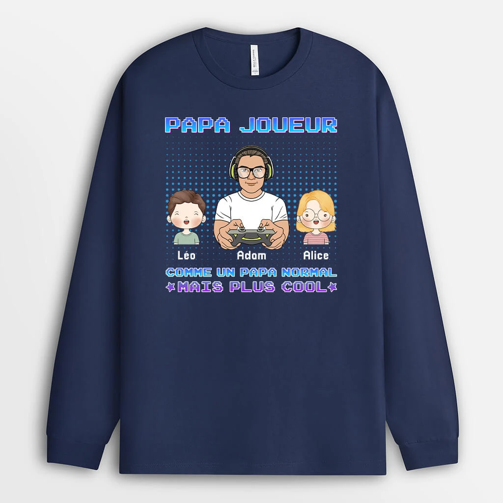 Manches Longues Papa Joueur Personnalisé 3 Manches Longues Papa Joueur Personnalisé