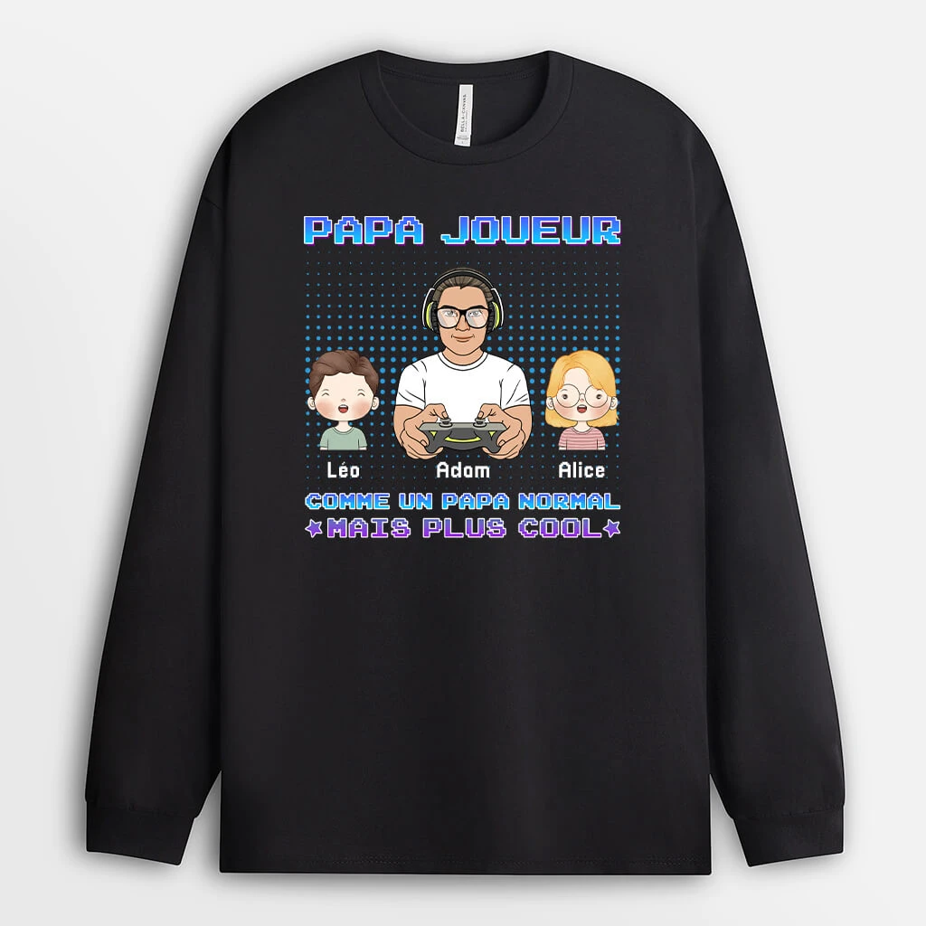 Manches Longues Papa Joueur Personnalisé 4 Manches Longues Papa Joueur Personnalisé – Image 2