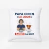 Coussin Papa Chien Le Jour Gamer La Nuit Personnalisé - Coussin Décoratif Chien -Cadeau Plus 1161PFR1 Cadeau Personnalise Coussin Papa Chien Jour Gamer Nuit Amoureux des chiens