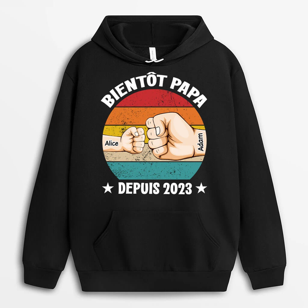 Sweat à Capuche Bientôt Papa Personnalisé 3 Sweat à Capuche Bientôt Papa Personnalisé