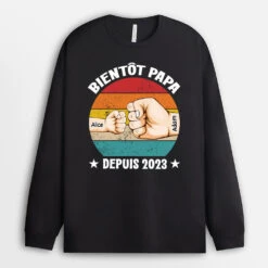 Manches Longues Bientôt Papa Personnalisé