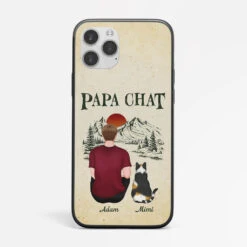 Coque Iphone 13 Papa Chat/Maman Chat Forêt Personnalisée