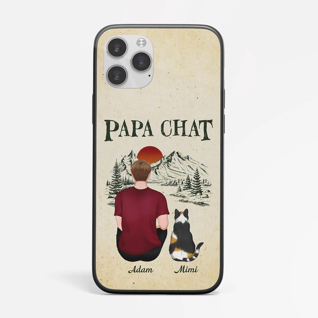 Coque Iphone 12 Papa Chat/Maman Chat Forêt Personnalisée 3 Coque Iphone 12 Papa Chat/Maman Chat Forêt Personnalisée