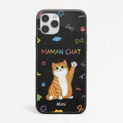 Coque De Téléphone Maman Chat/Papa Chat Personnalisée Iphone 12
