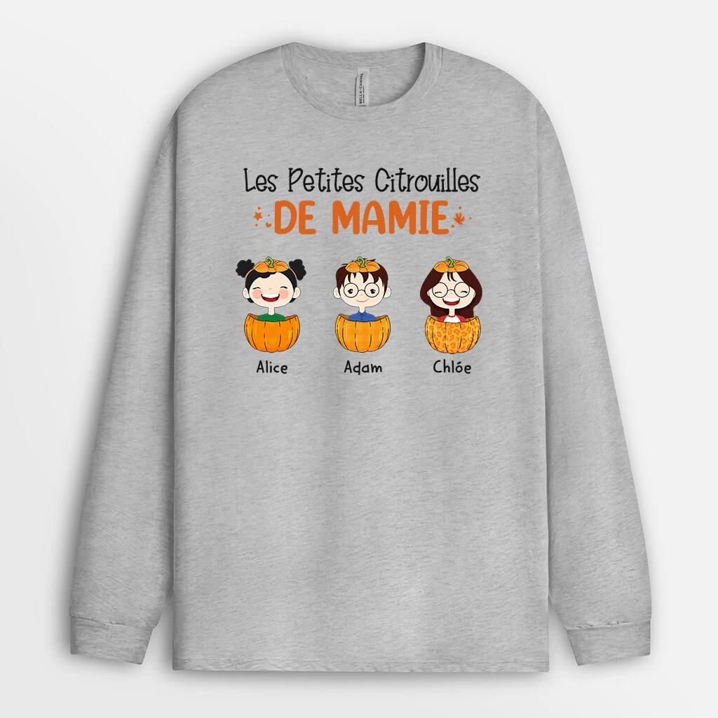 Manches Longues Les Petites Citrouilles De Mamie Personnalisé 3 Manches Longues Les Petites Citrouilles De Mamie Personnalisé