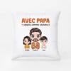 Coussin Copains Comme Cochons Avec Papa Personnalisé -Cadeau Plus 1219PFR1 Cadeau Personnalise Coussin Copains Cochons Papa