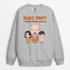 Sweatshirt Copains Comme Cochons Avec Papi Personnalisé