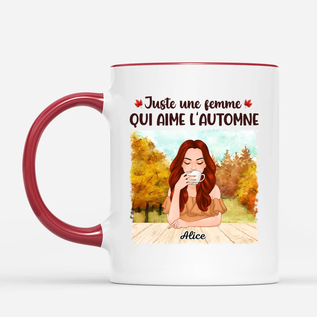 Mug Juste Une Fille/Femme Qui Aime L'automne Personnalisé 4 Mug Juste Une Fille/Femme Qui Aime L'automne Personnalisé – Image 2