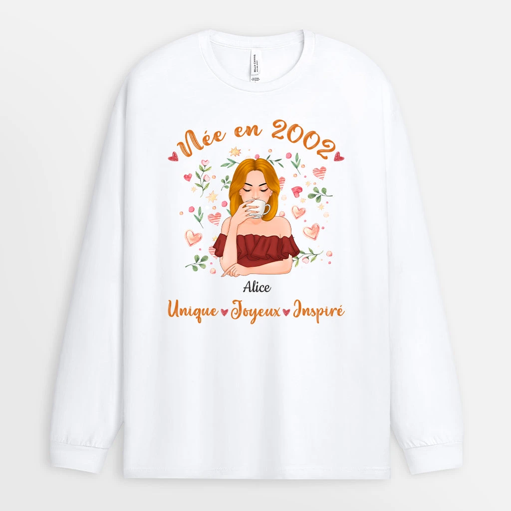 Manches Longues Né En 2002 Personnalisé 3 Manches Longues Né En 2002 Personnalisé