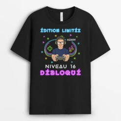 T-shirt Niveau 18 Débloqué Personnalisé