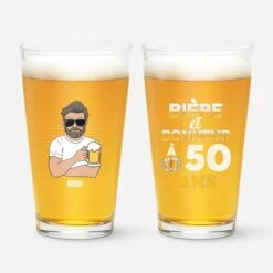Verre À Bière Personnalisé Pour Homme - Bière Et Bonheur