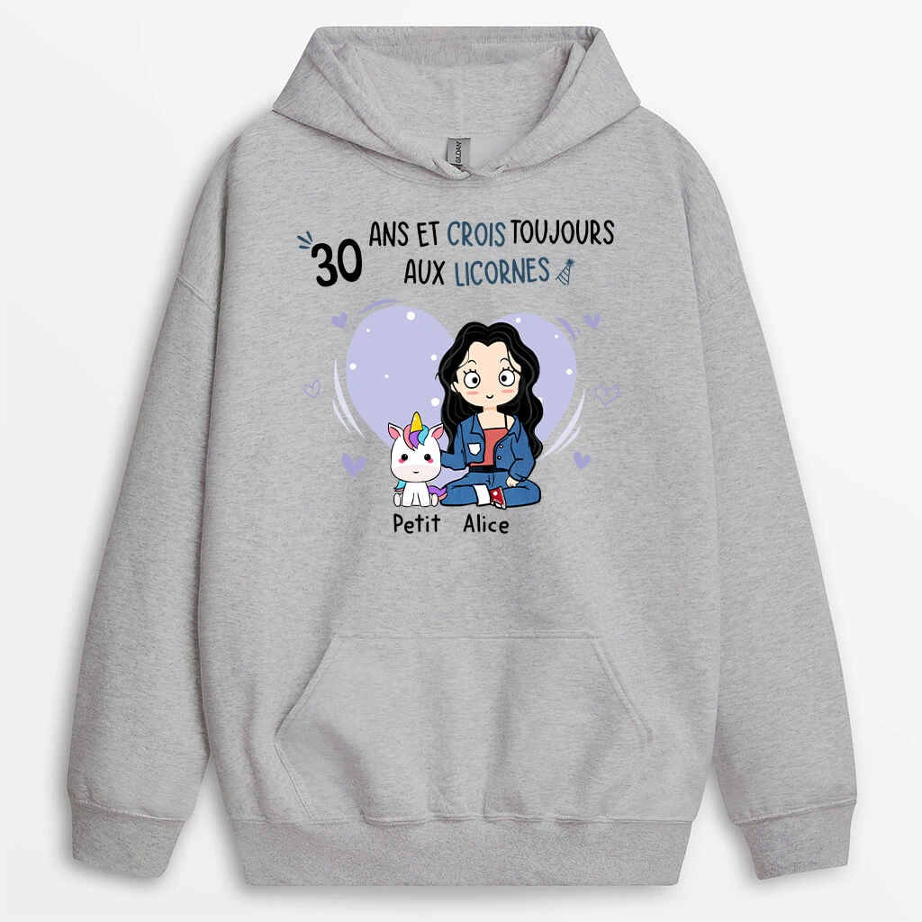 Sweat à Capuche 21 Ans Et Crois Toujours Aux Licornes Personnalisé 4 Sweat à Capuche 21 Ans Et Crois Toujours Aux Licornes Personnalisé – Image 2