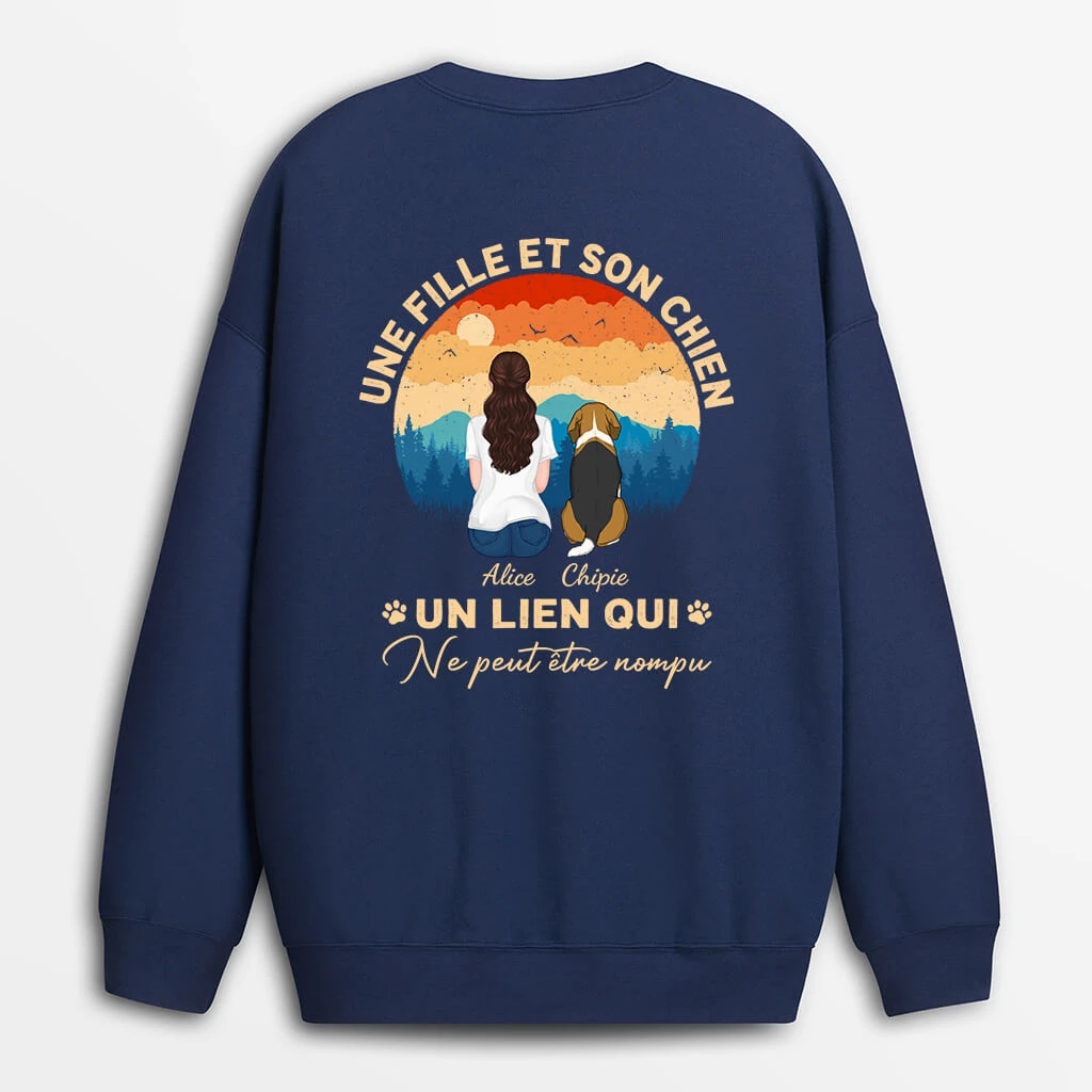 Sweatshirt Une Fille Et Son Chien Un Lien Qui Ne Peut Être Rompu Personnalisé 3 Sweatshirt Une Fille Et Son Chien Un Lien Qui Ne Peut Être Rompu Personnalisé
