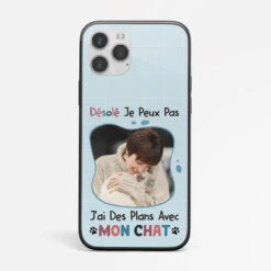 Coque De Téléphone IPhone 12 J'ai Des Plans Avec Mon Chat Personnalisée