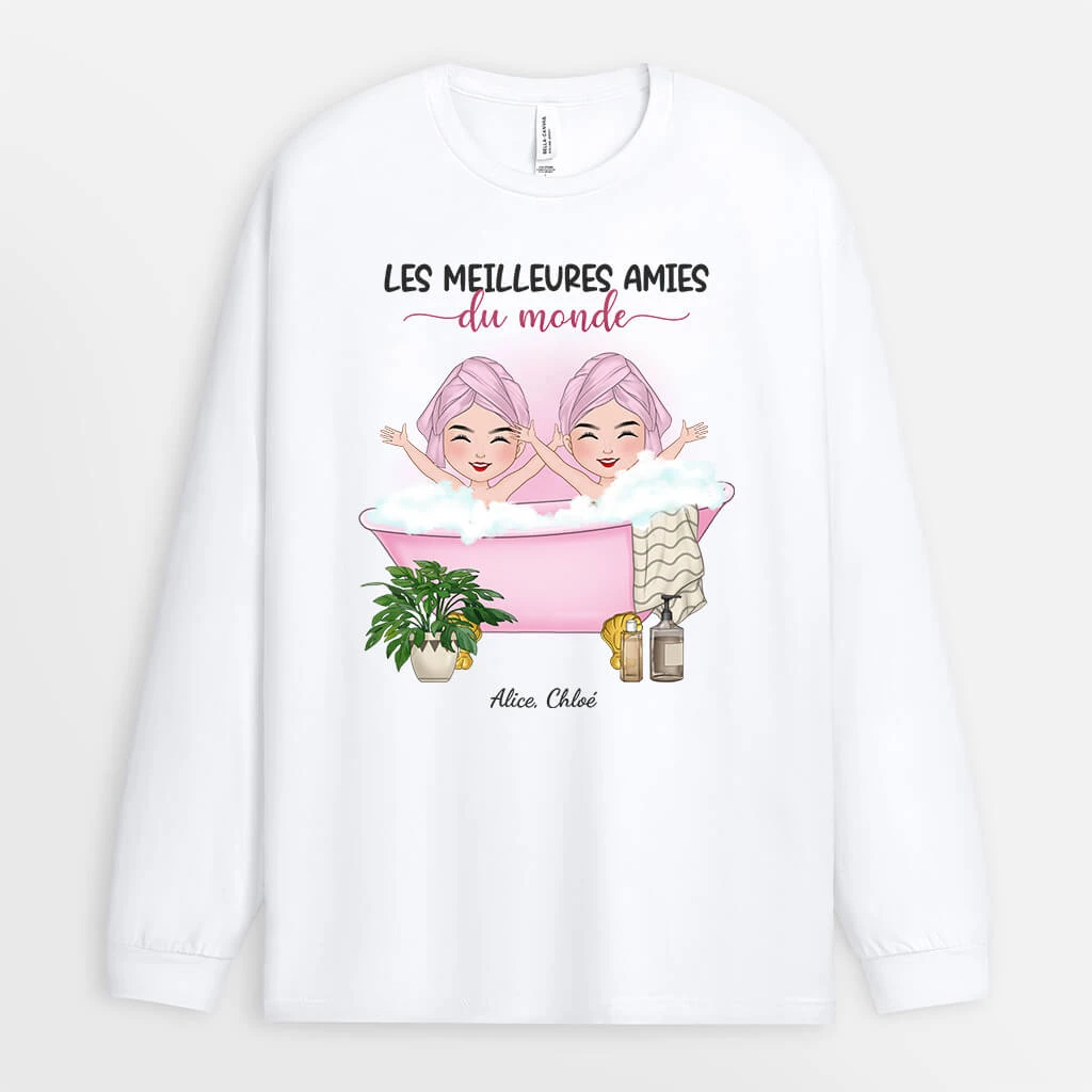 Manches Longues Les Meilleures Amies Du Monde Personnalisé 3 Manches Longues Les Meilleures Amies Du Monde Personnalisé
