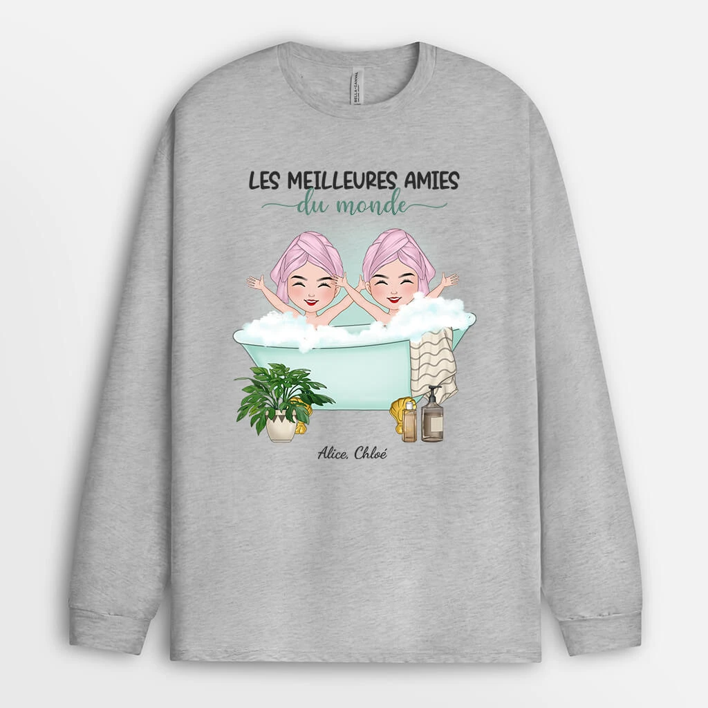 Manches Longues Les Meilleures Amies Du Monde Personnalisé 4 Manches Longues Les Meilleures Amies Du Monde Personnalisé – Image 2
